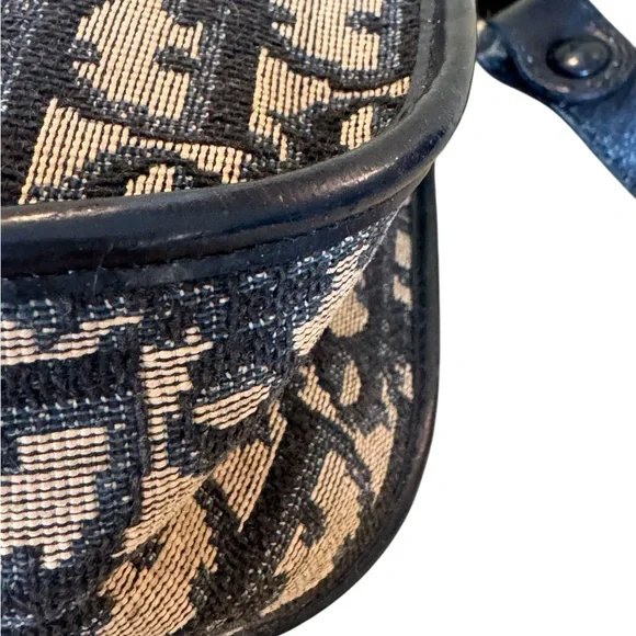 Dior Trotter Vintage Navy Shoulder Bag with COA - Picture 7 of 12